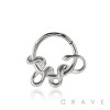 316L SURGICAL STEEL SNAKE SEPTUM HINGED SEGMENT HOOP RING